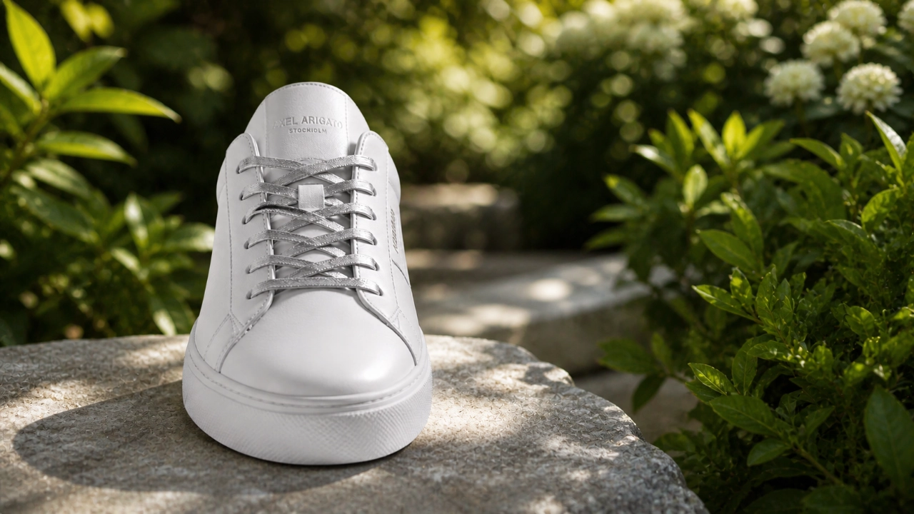 Minimalist Sneaker in Lush Garden Setting
