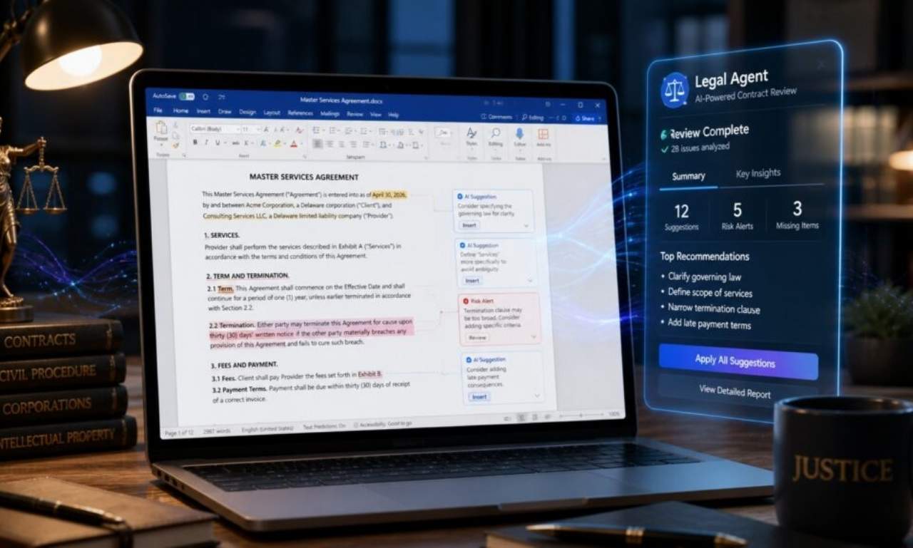 Example: Legal Agent inside Microsoft Word